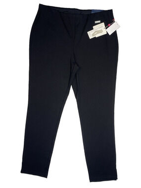 New Rafaella Pants Womens Sz 14 Black Comfort Skinny Leg Stretch Smoothing Panel